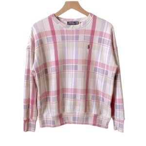 POLO by Ralph Lauren women’s madras plaid pattern sweat shirt